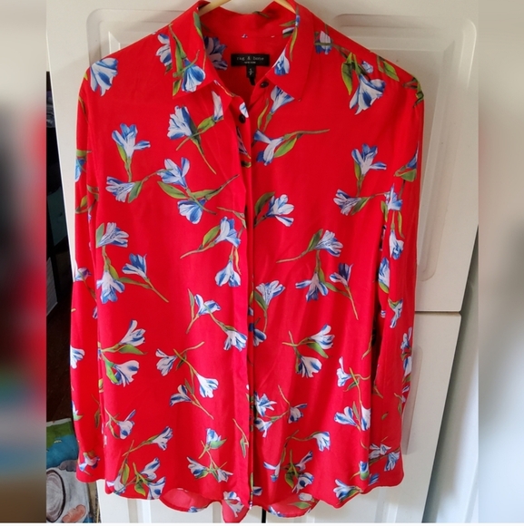 Rag And Bone Oversized Long Sleeve Floral Blouse - Picture 1 of 1